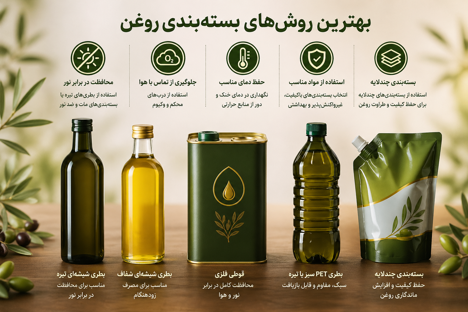 بهترین روش های بسته‌ بندی روغن